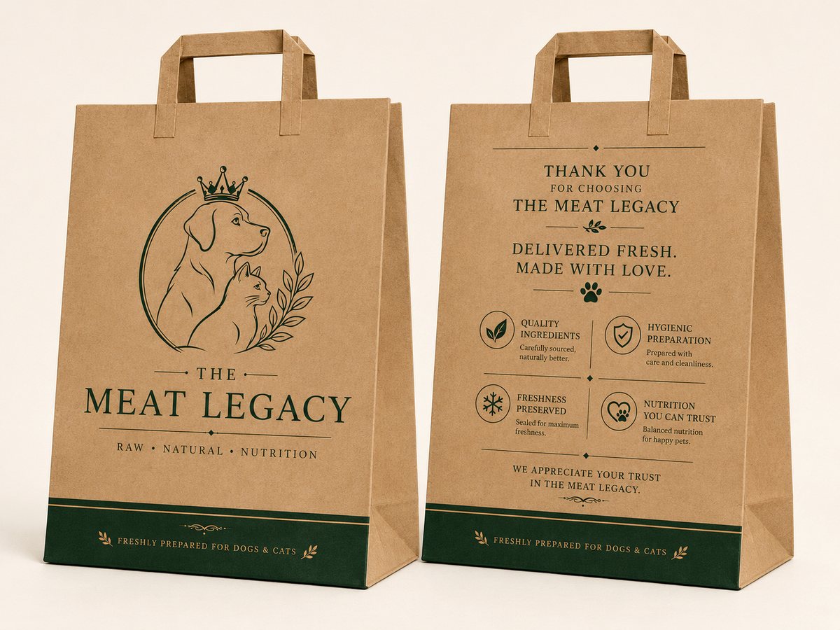 Premium Meat Legacy kraft delivery bags